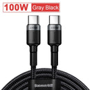 Baseus usb tipo c para cabo usb c para iphone 17 16 100w/5a pd cabo de carregame