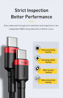 Baseus usb tipo c para cabo usb c para iphone 17 16 100w/5a pd cabo de carregame