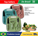 KIT Facas Tesoura Descascador Tábua Coloridos de Cozinha Aço Inoxidável 4 PEÇAS