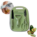 KIT Facas Tesoura Descascador Tábua Coloridos de Cozinha Aço Inoxidável 4 PEÇAS