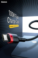 Baseus usb tipo c para cabo usb c para iphone 17 16 100w/5a pd cabo de carregame